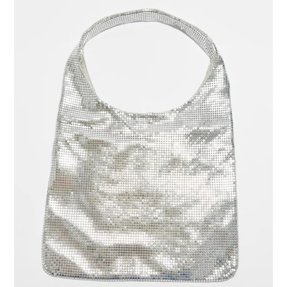 Urban Outfitters Gaia Chainmail Shoulder Bag Silver New With Tags - Picture 2 of 8